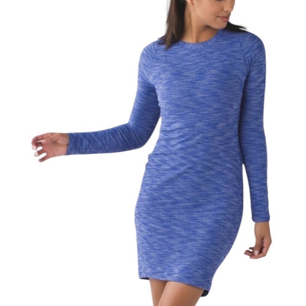 Blue Long Sleeve Mini Dress